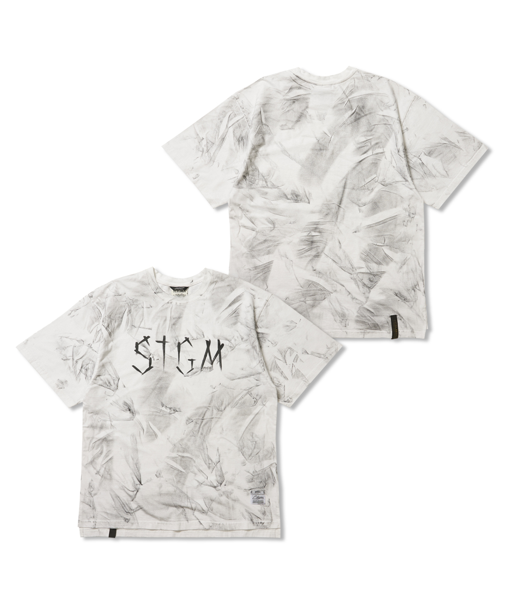 STIGMA스티그마 STGM Paint Dirty Washed Oversized Short Sleeves T-Shirts White