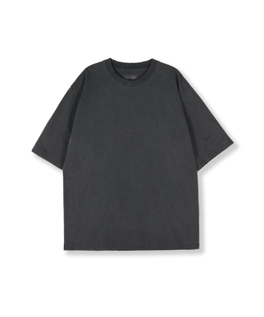 PERENN퍼렌 pigment dyed 1/2 T-shirts [destroyed] _charcoal