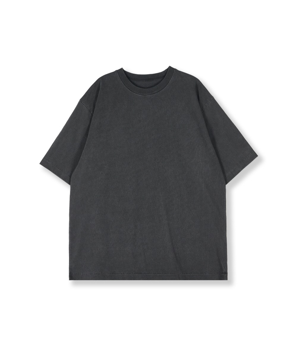 PERENN퍼렌 pigment dyed 1/2 T-shirts_charcoal black