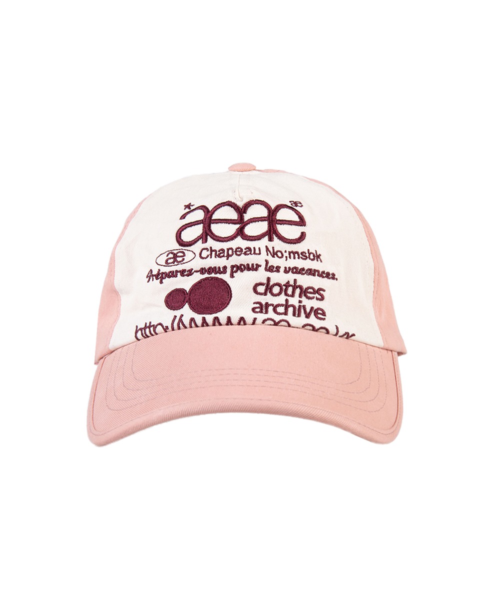 AEAE에이이에이이 Web Logo 5pannel Cap [Pink/Bugundy]